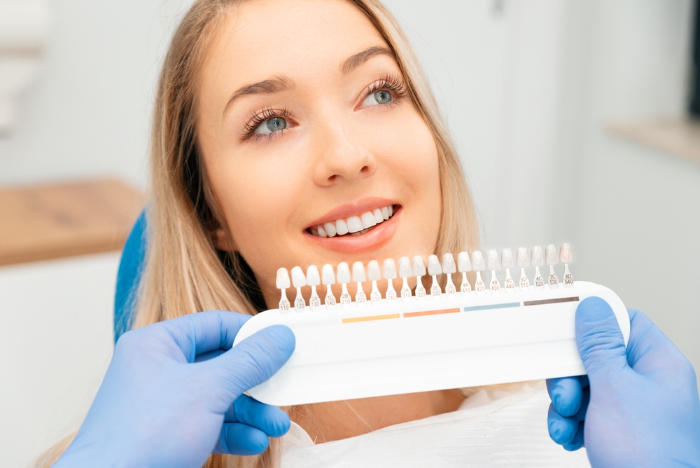 Patient smiling during dental checkup – Ideal Dental Houston TX